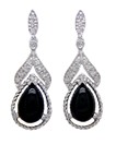 LDS P/S ONYX EARRINGS W/DIAMOND