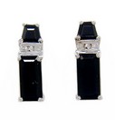 E/C & TAP BAG ONYX AND DIA EARRINGS