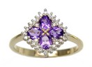 LDS AMETHYST & DIAMOND RING