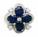 PIERCED BACK SLIDE W/4 OV SAPPHIRES