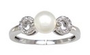 LDS PEARL & DIAMOND RING