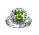 LDS PERIDOT & DIAMOND SILVER & GOLD